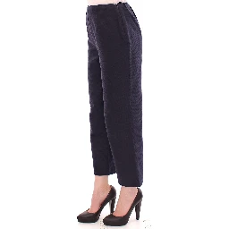 Blue Cropped Cotton Pants