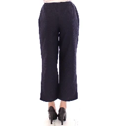 Blue Cropped Cotton Pants