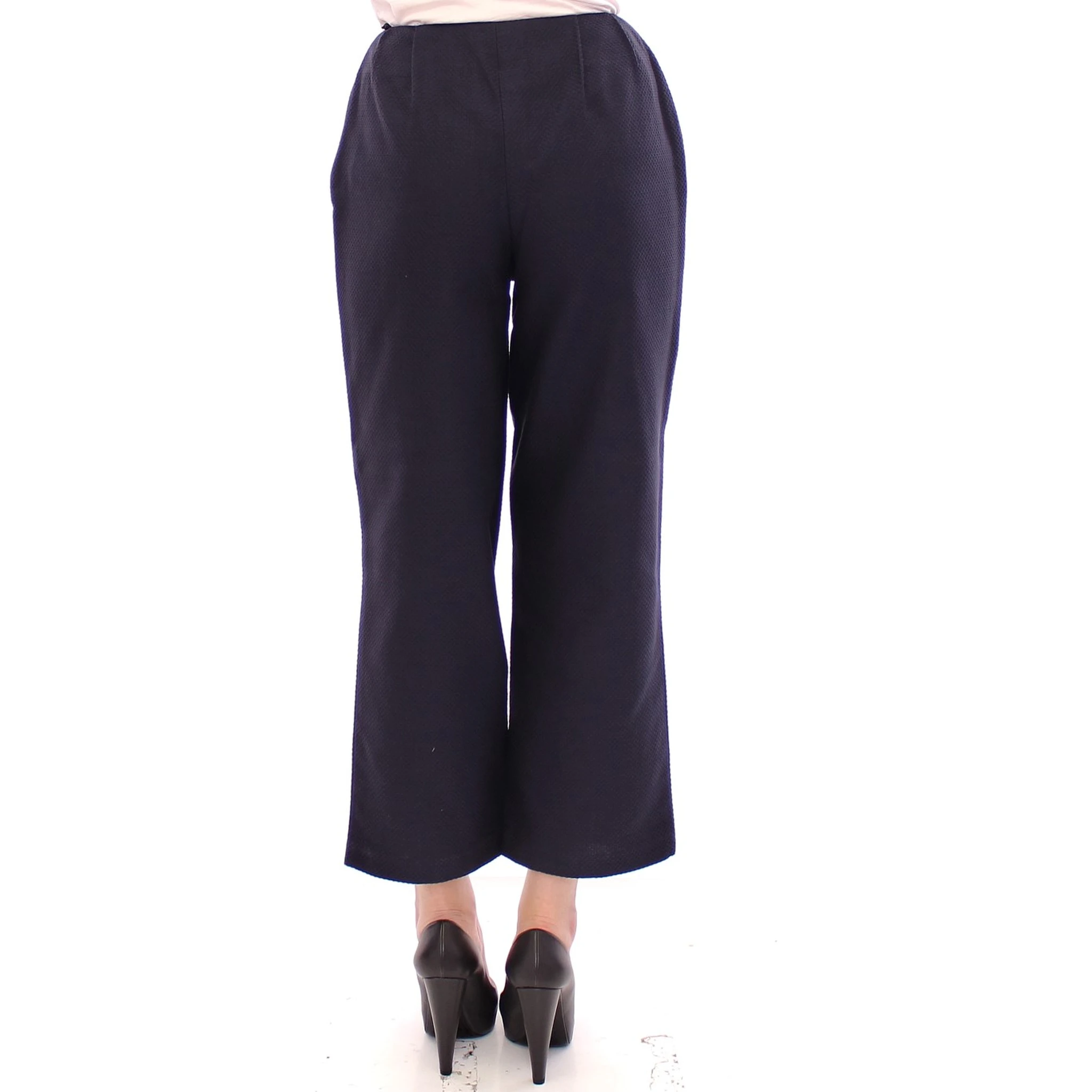 Blue Cropped Cotton Pants