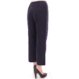 Blue Cropped Cotton Pants