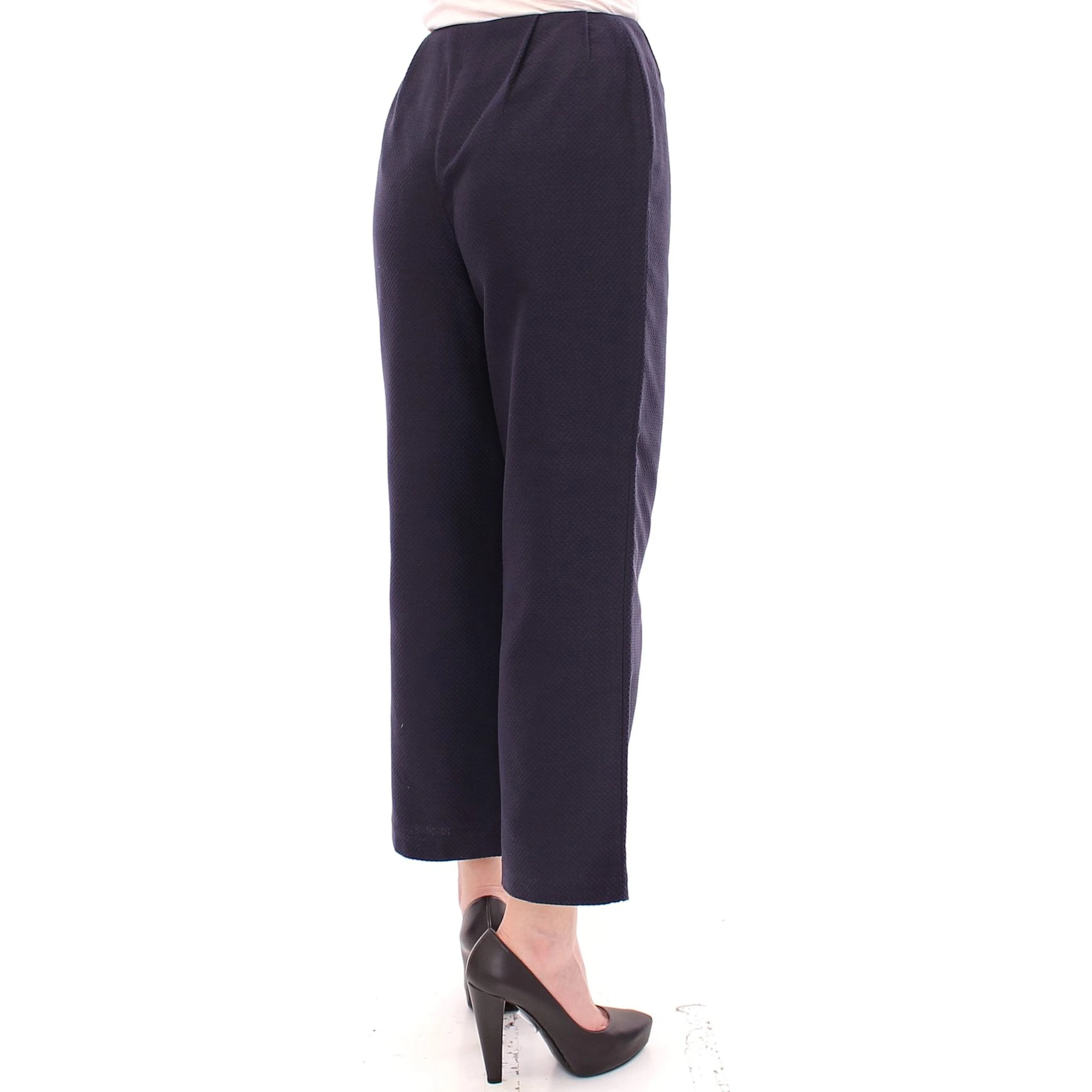 Blue Cropped Cotton Pants