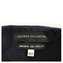 Blue Cropped Cotton Pants