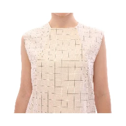 White Cotton Checkered Shirt Top