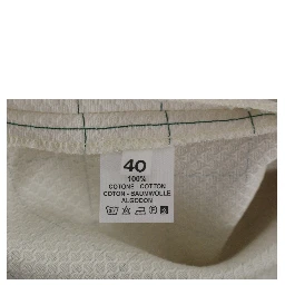 White Cotton Checkered Pencil Skirt