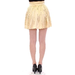 Beige Floral Embroidery Mini Skirt