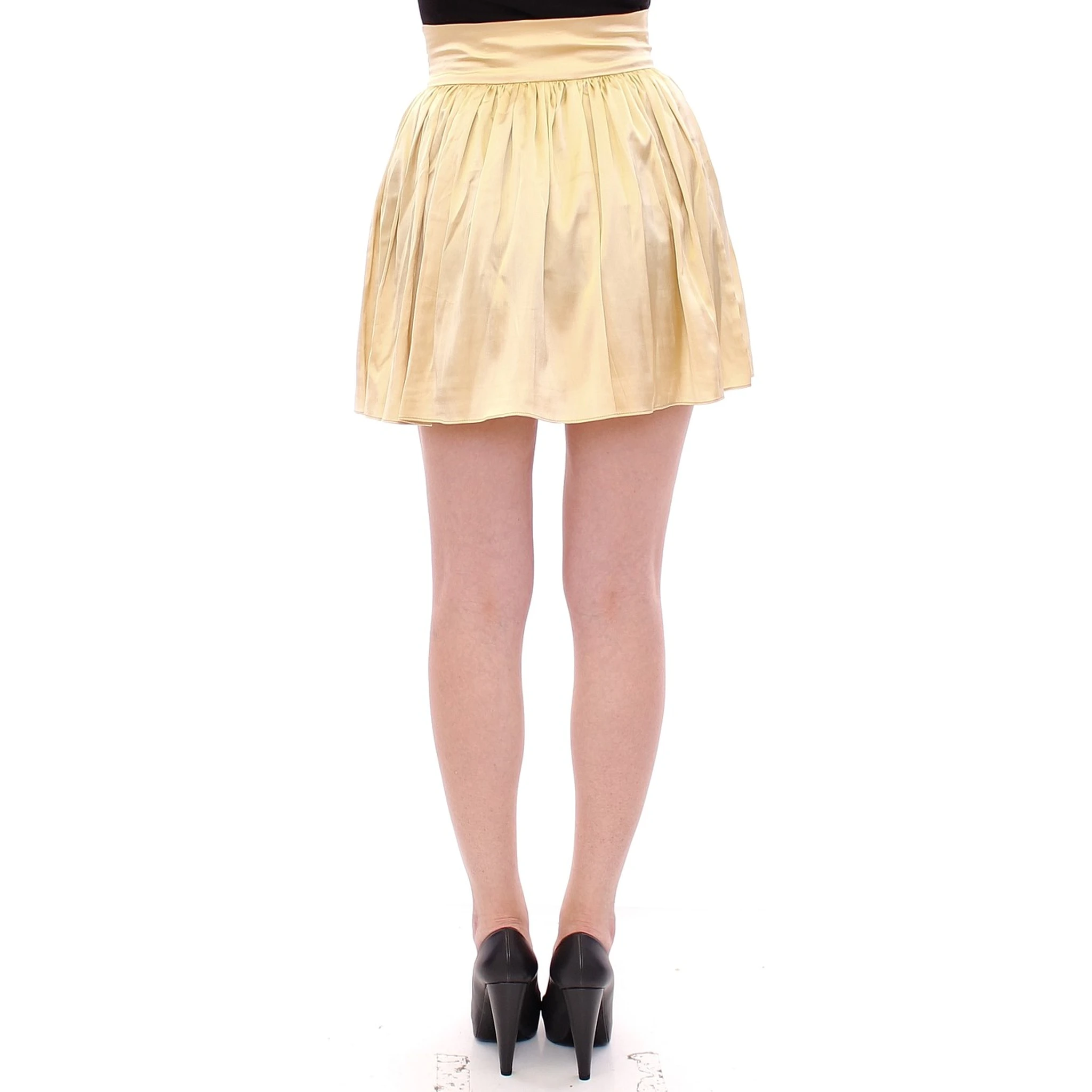 Beige Floral Embroidery Mini Skirt