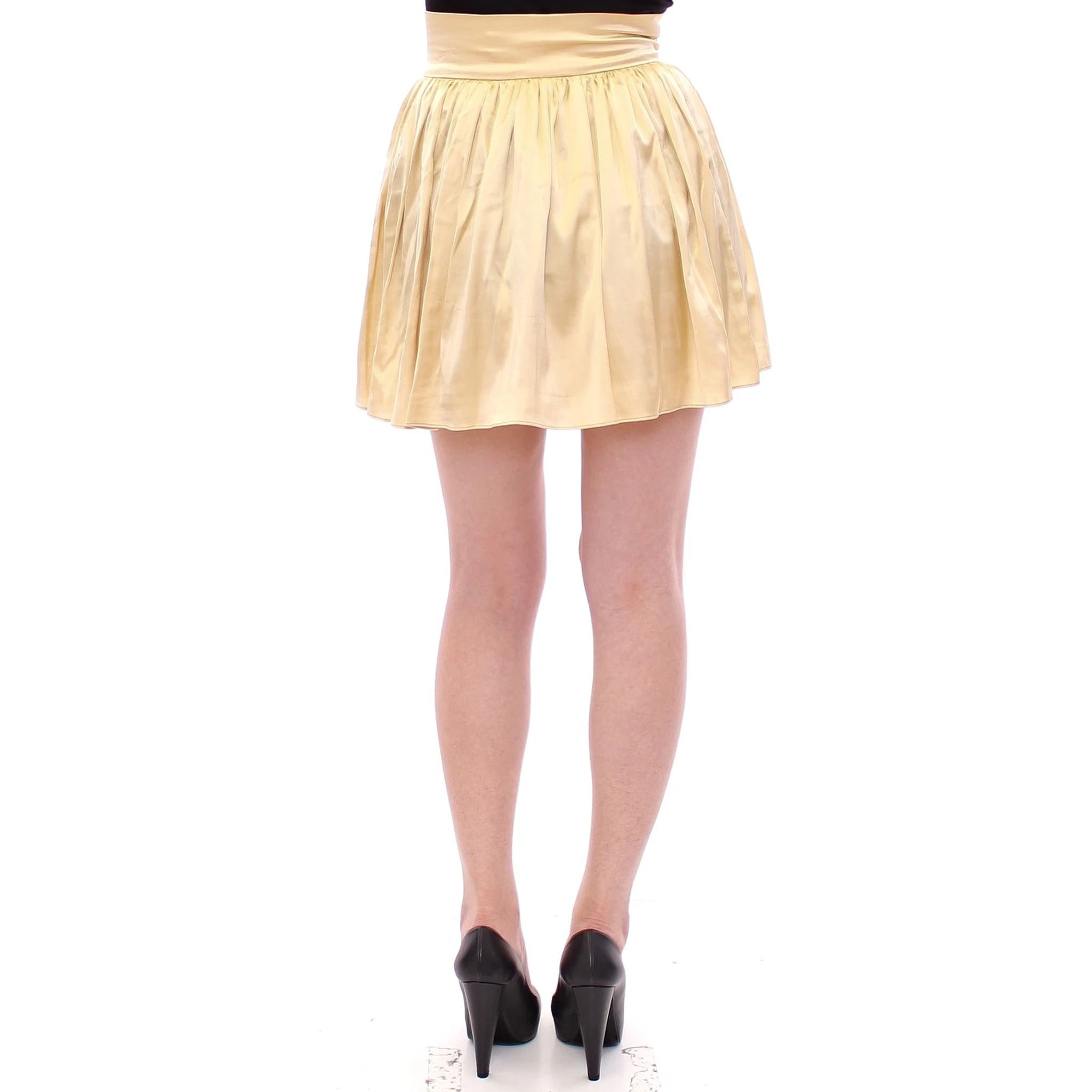 Beige Floral Embroidery Mini Skirt