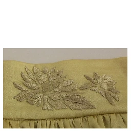 Beige Floral Embroidery Mini Skirt