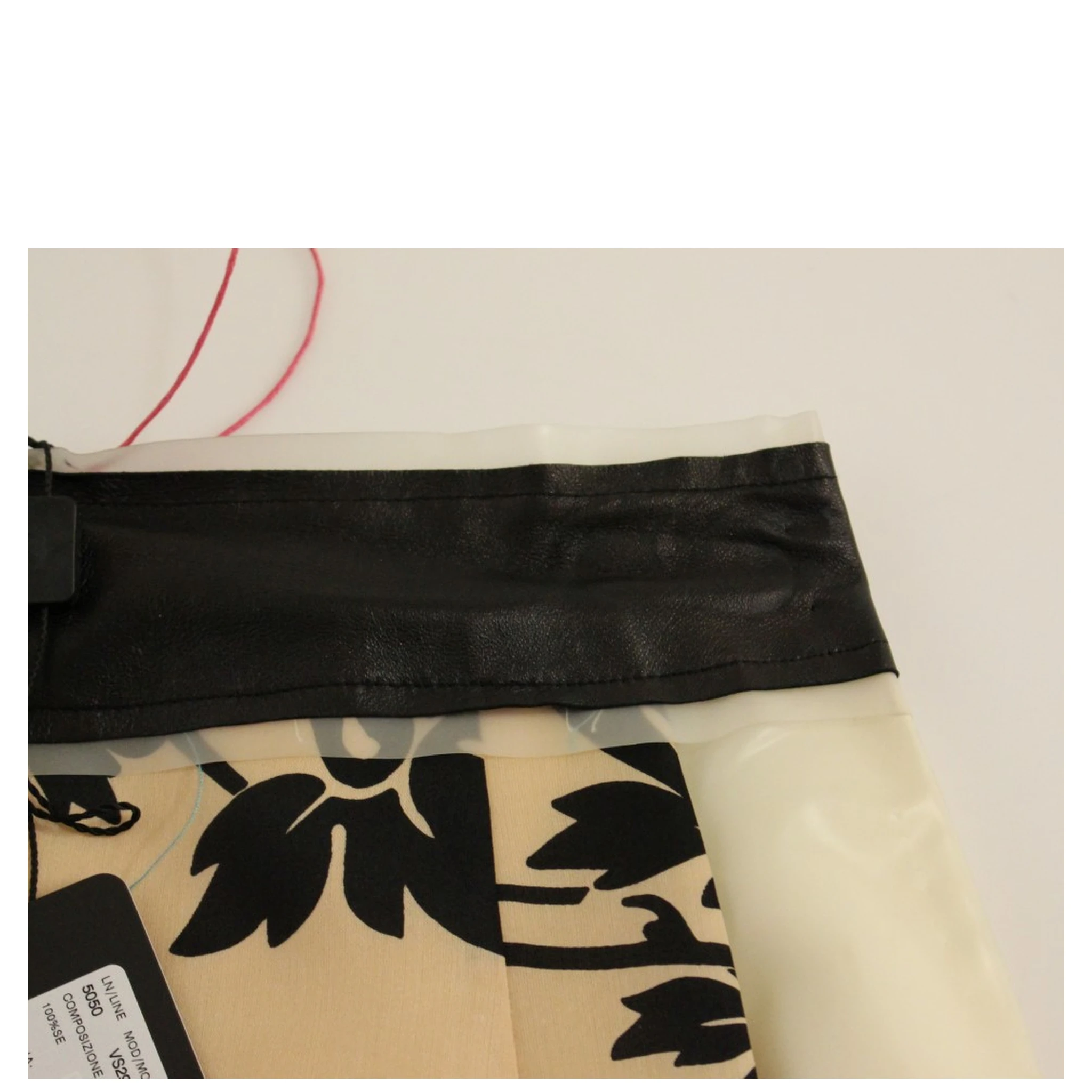 Beige Floral Print Silk Mini Skirt