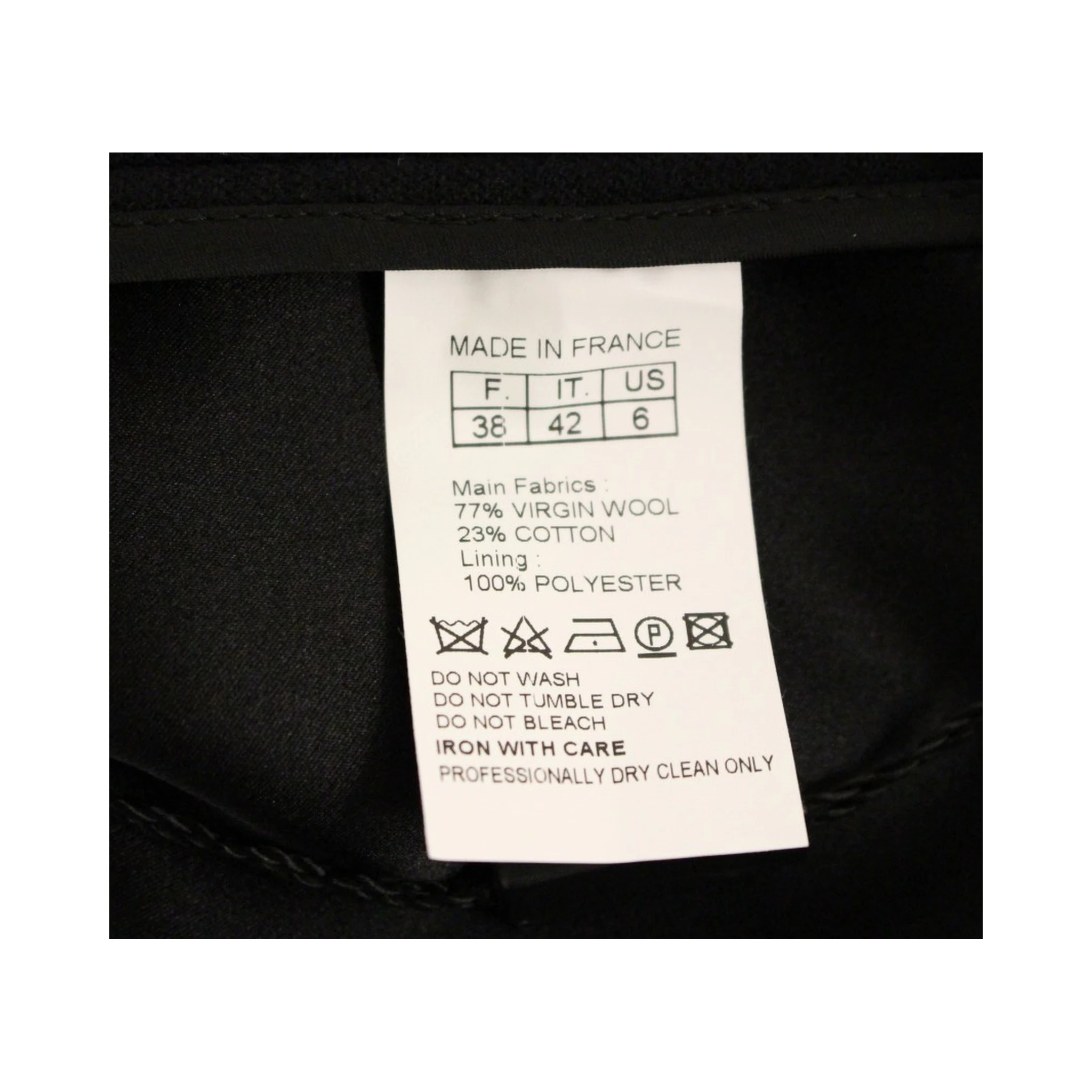 Black Metal Buttons Cotto Wool Skirt