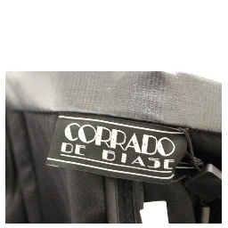 Black Metal Buttons Cotto Wool Skirt