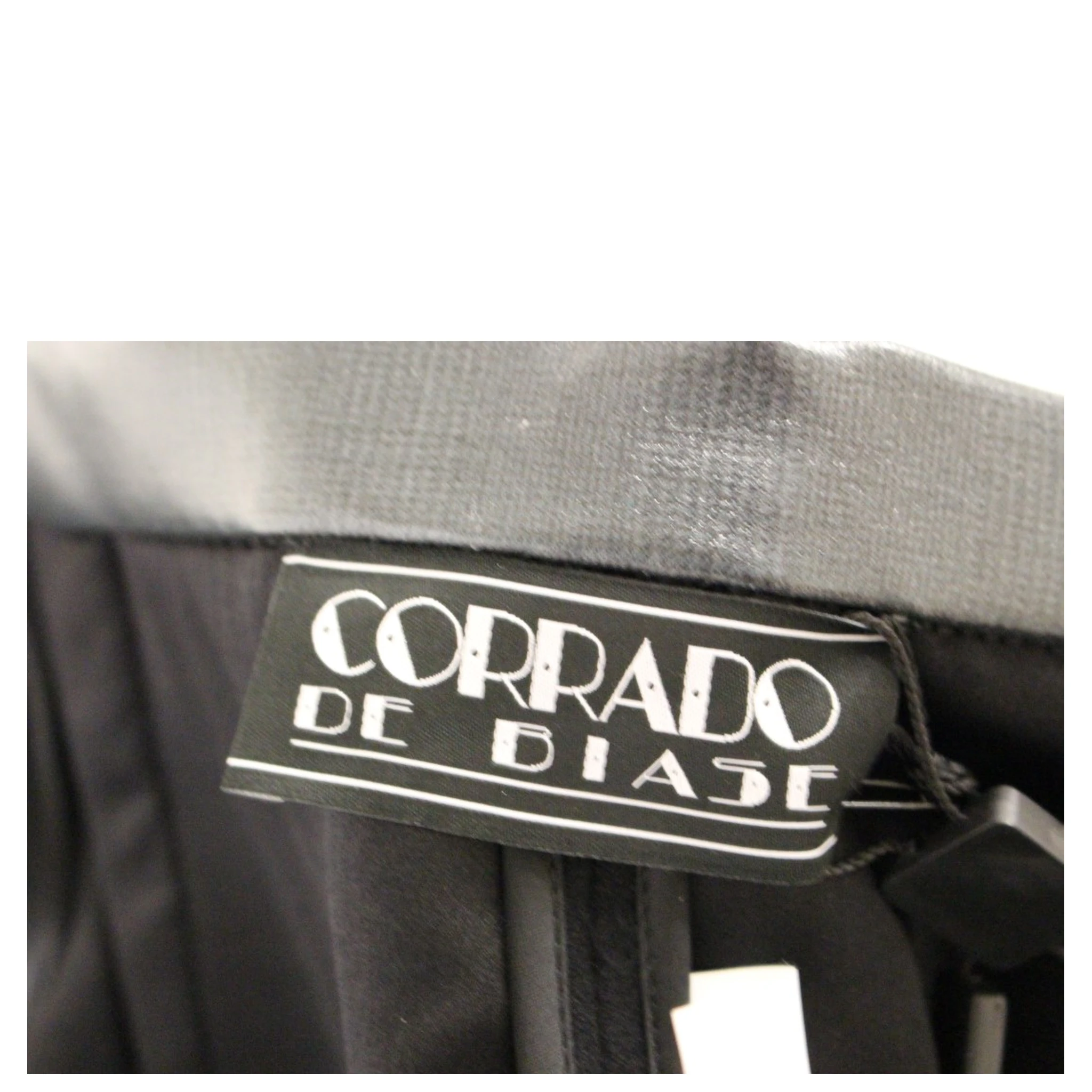 Black Metal Buttons Cotto Wool Skirt