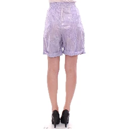 Purple Above-Knee Wrap Shorts