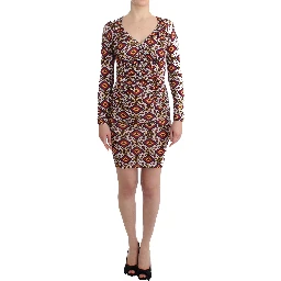Multicolor Longsleeved Viscose Shift Dress