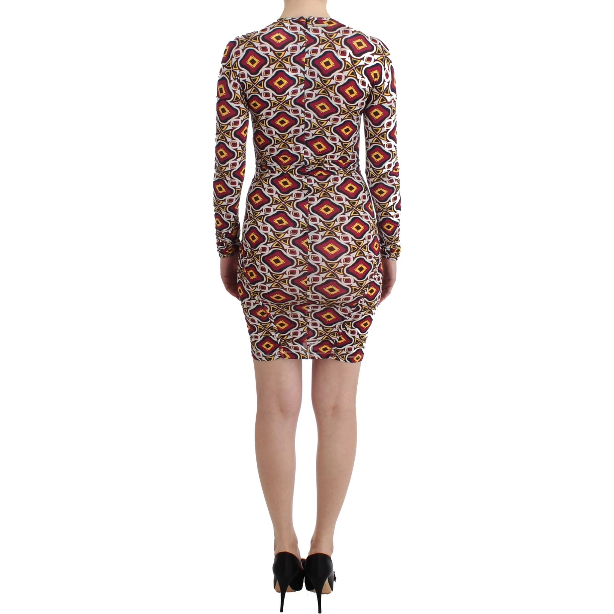 Multicolor Longsleeved Viscose Shift Dress