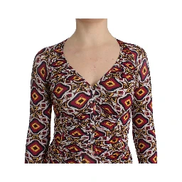 Multicolor Longsleeved Viscose Shift Dress