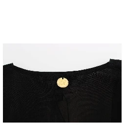 Black Embellished Jersey Mini Sheath Short Dress