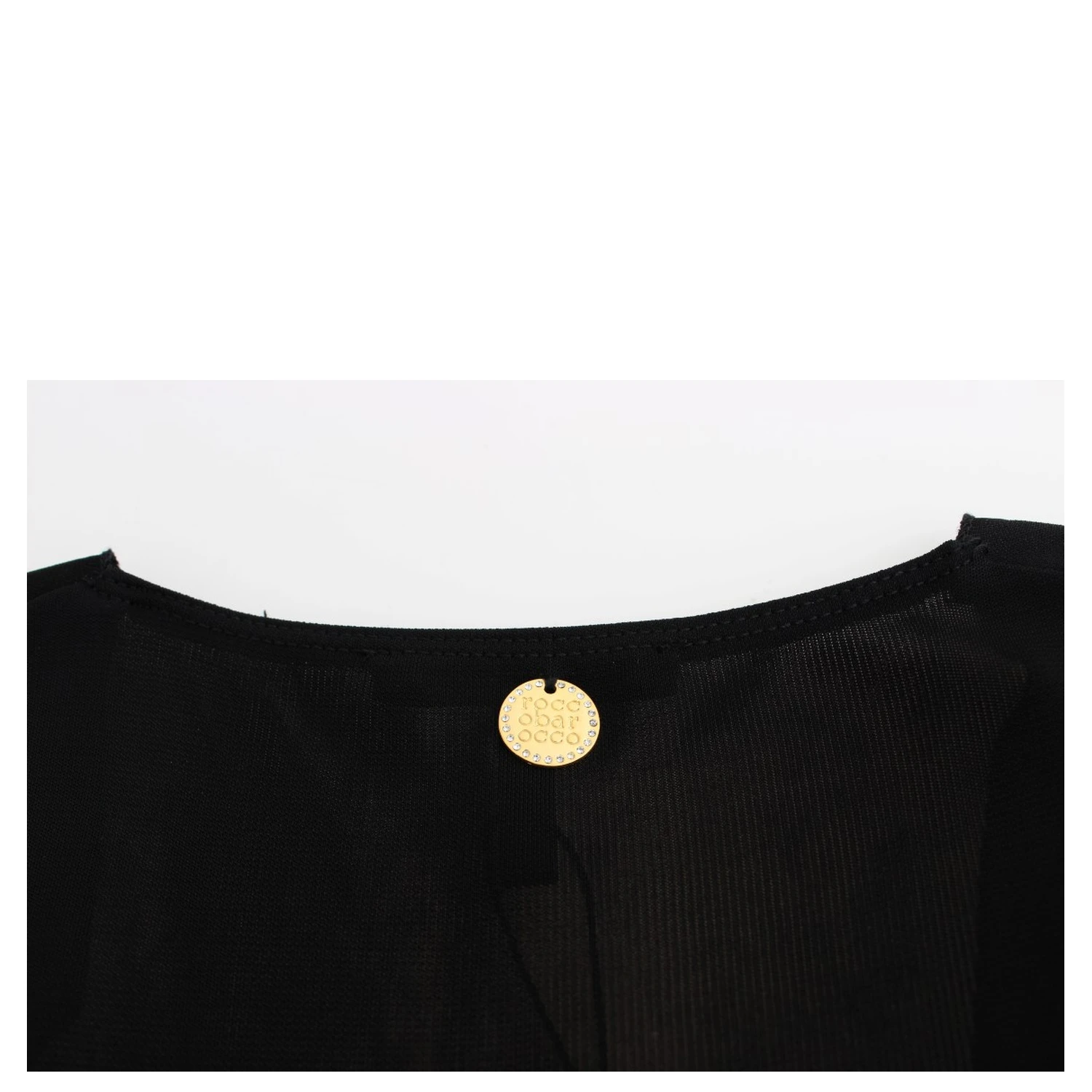 Black Embellished Jersey Mini Sheath Short Dress