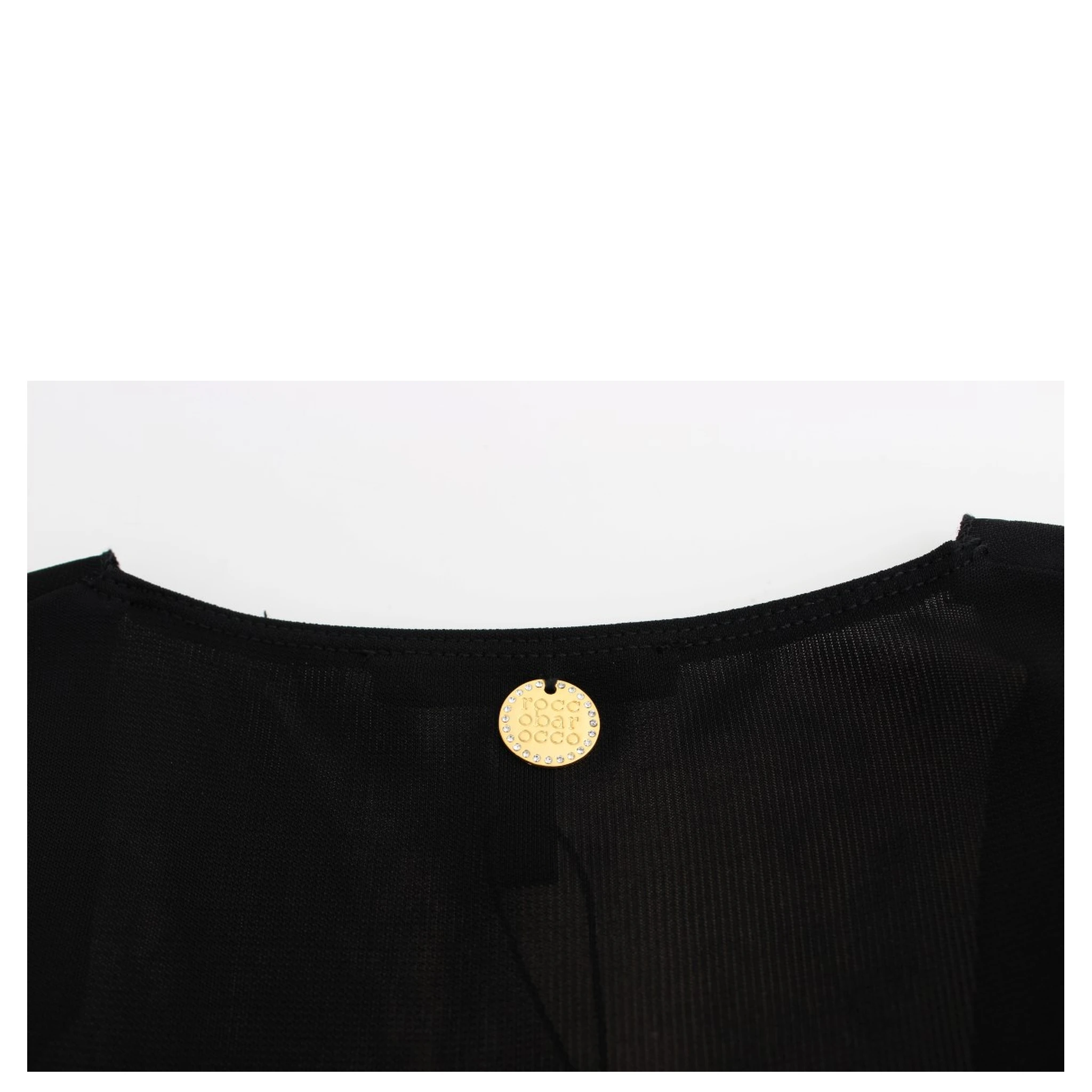 Black Embellished Jersey Mini Sheath Short Dress