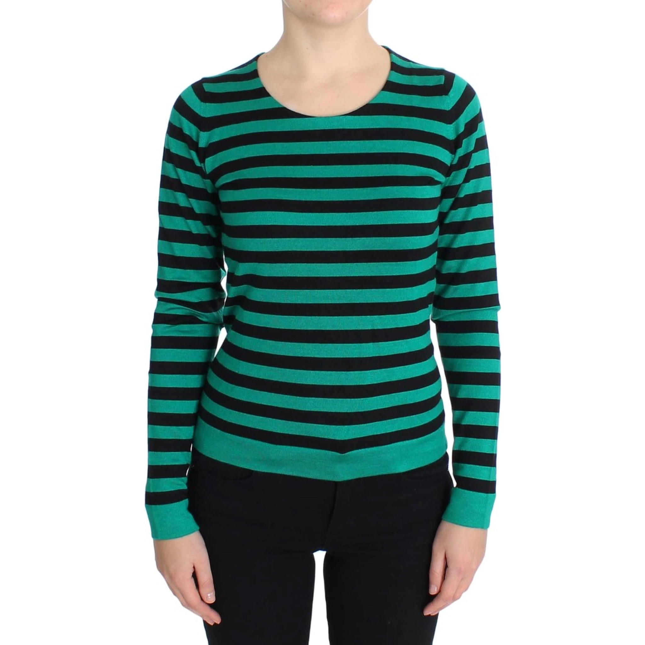Green Black Silk Cashmere Sweater