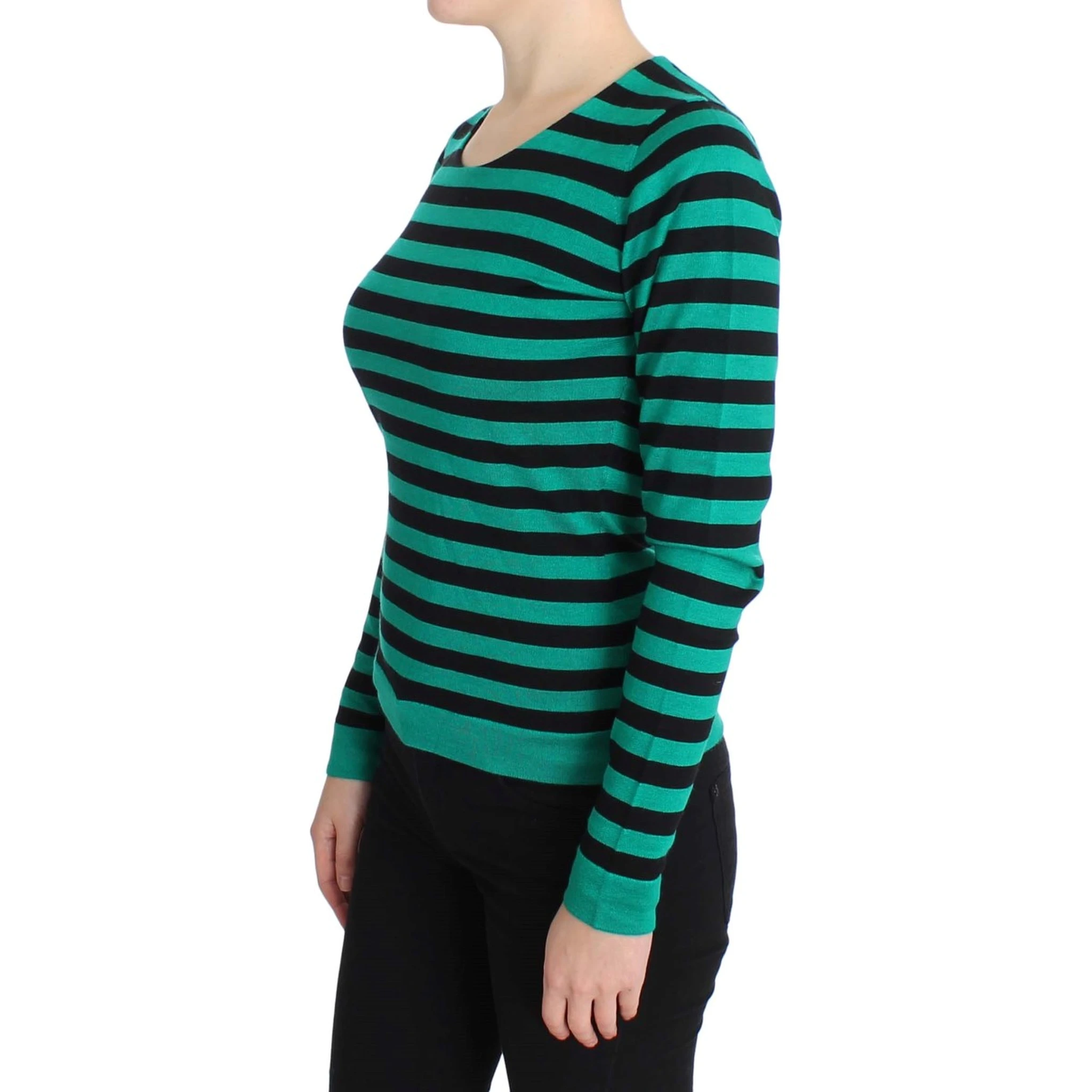Green Black Silk Cashmere Sweater