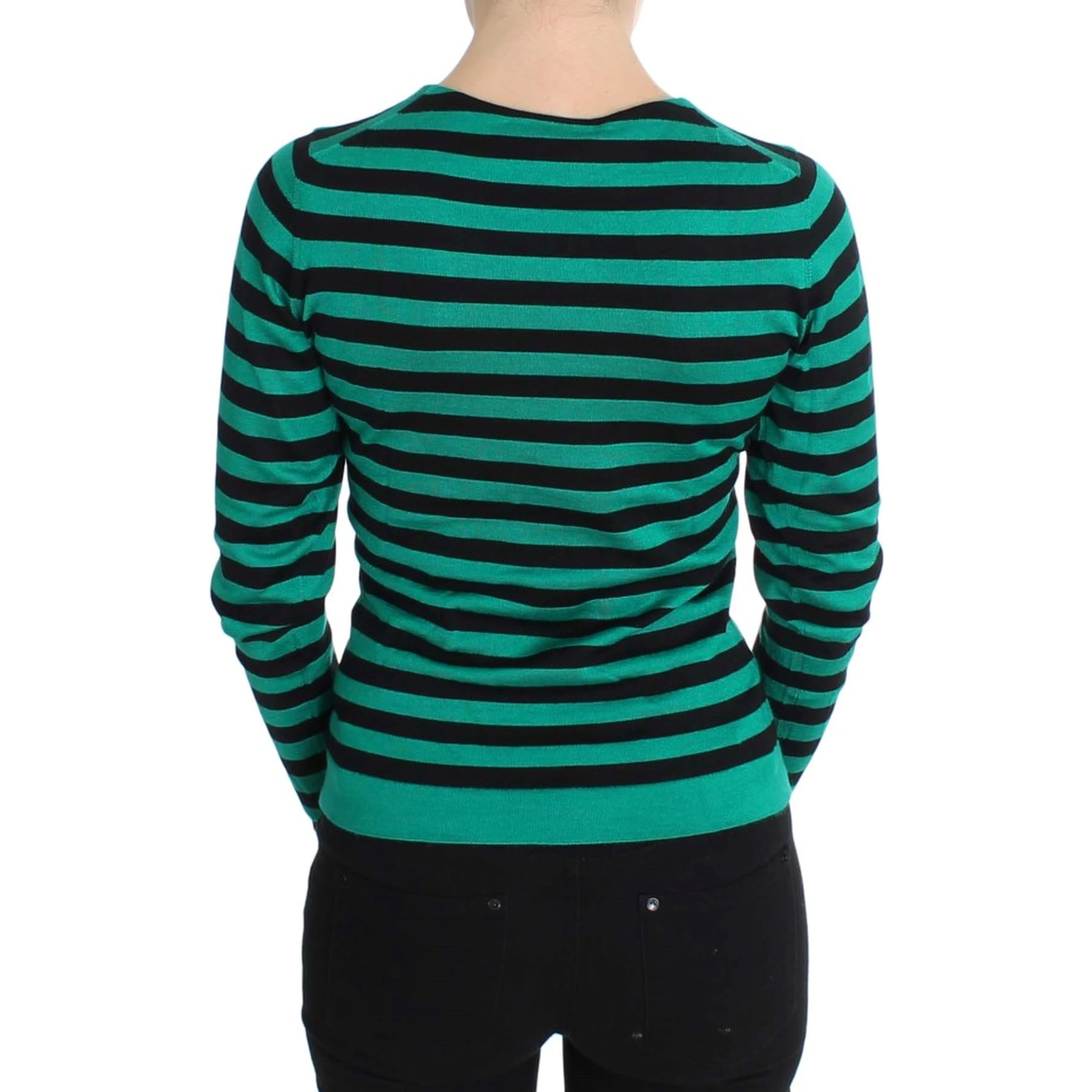 Green Black Silk Cashmere Sweater