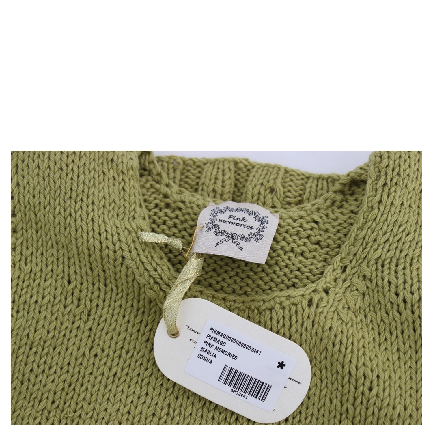 Green Cotton Blend Knitted Sleeveless Sweater