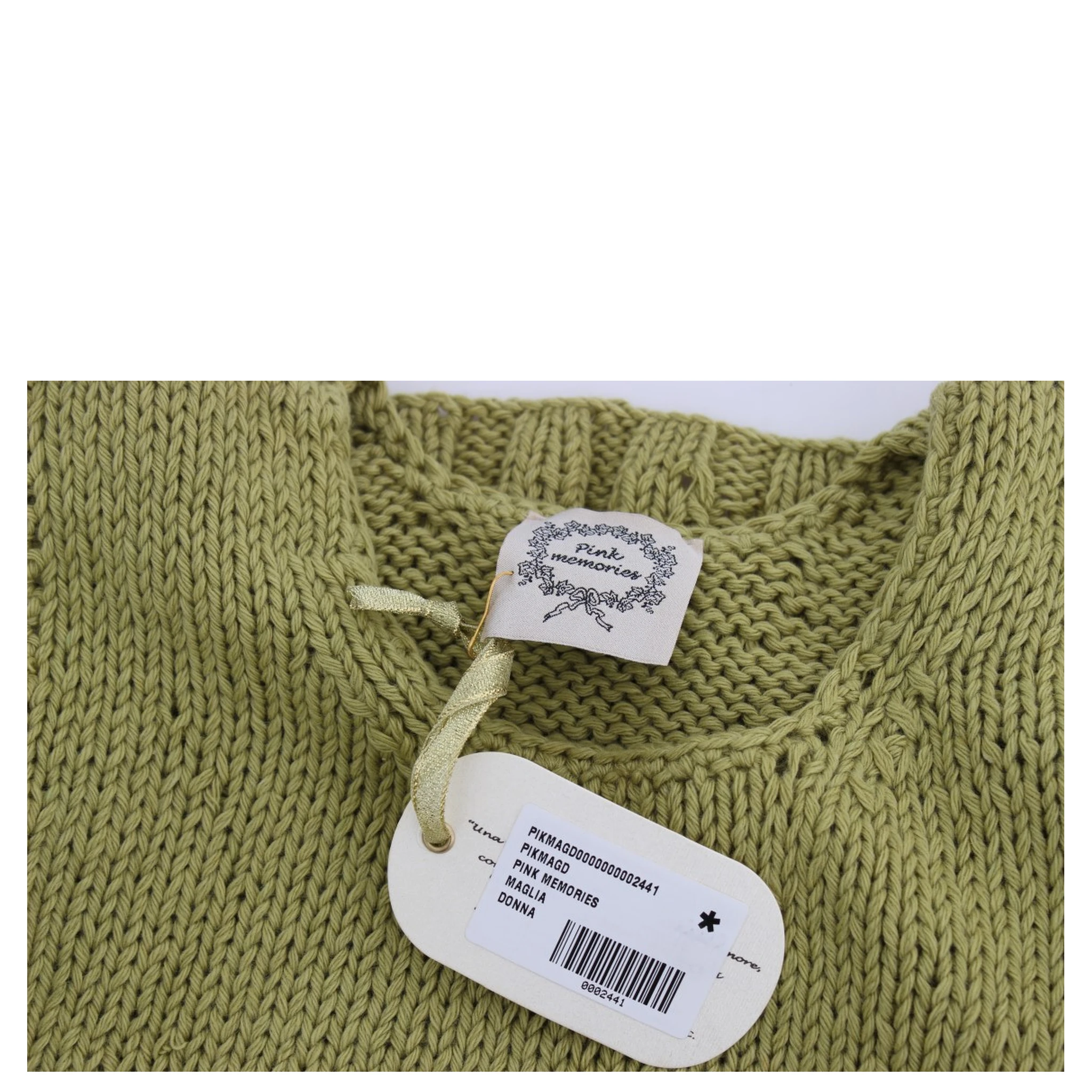 Green Cotton Blend Knitted Sleeveless Sweater