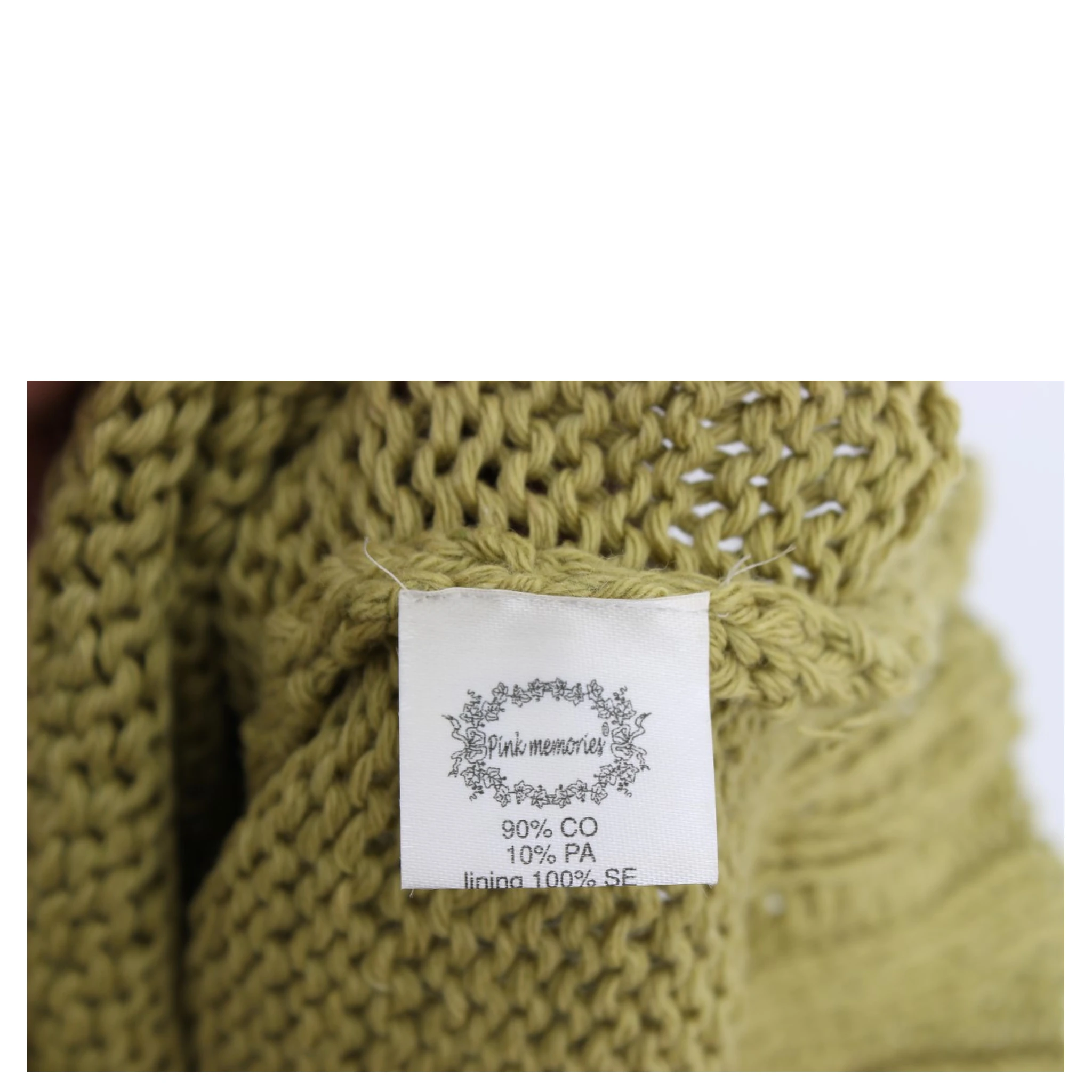 Green Cotton Blend Knitted Sleeveless Sweater