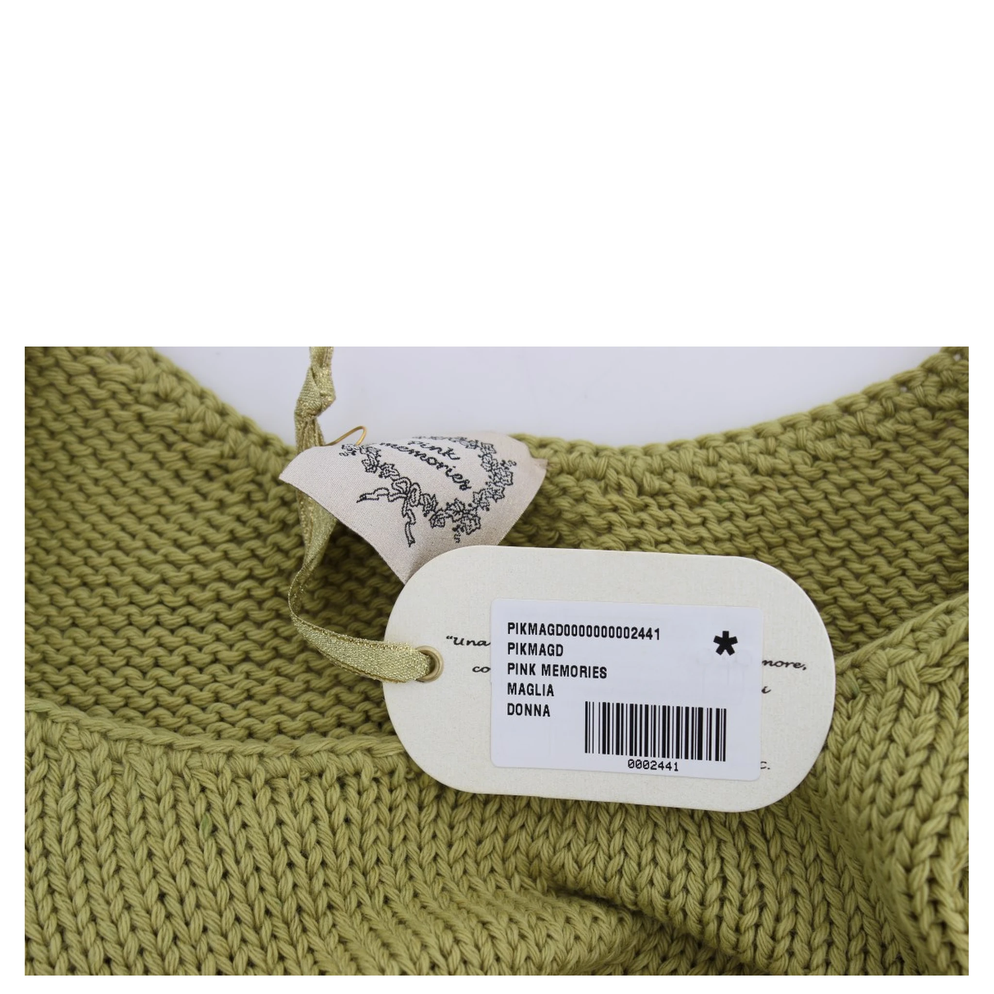 Green Cotton Blend Knitted Sleeveless Sweater