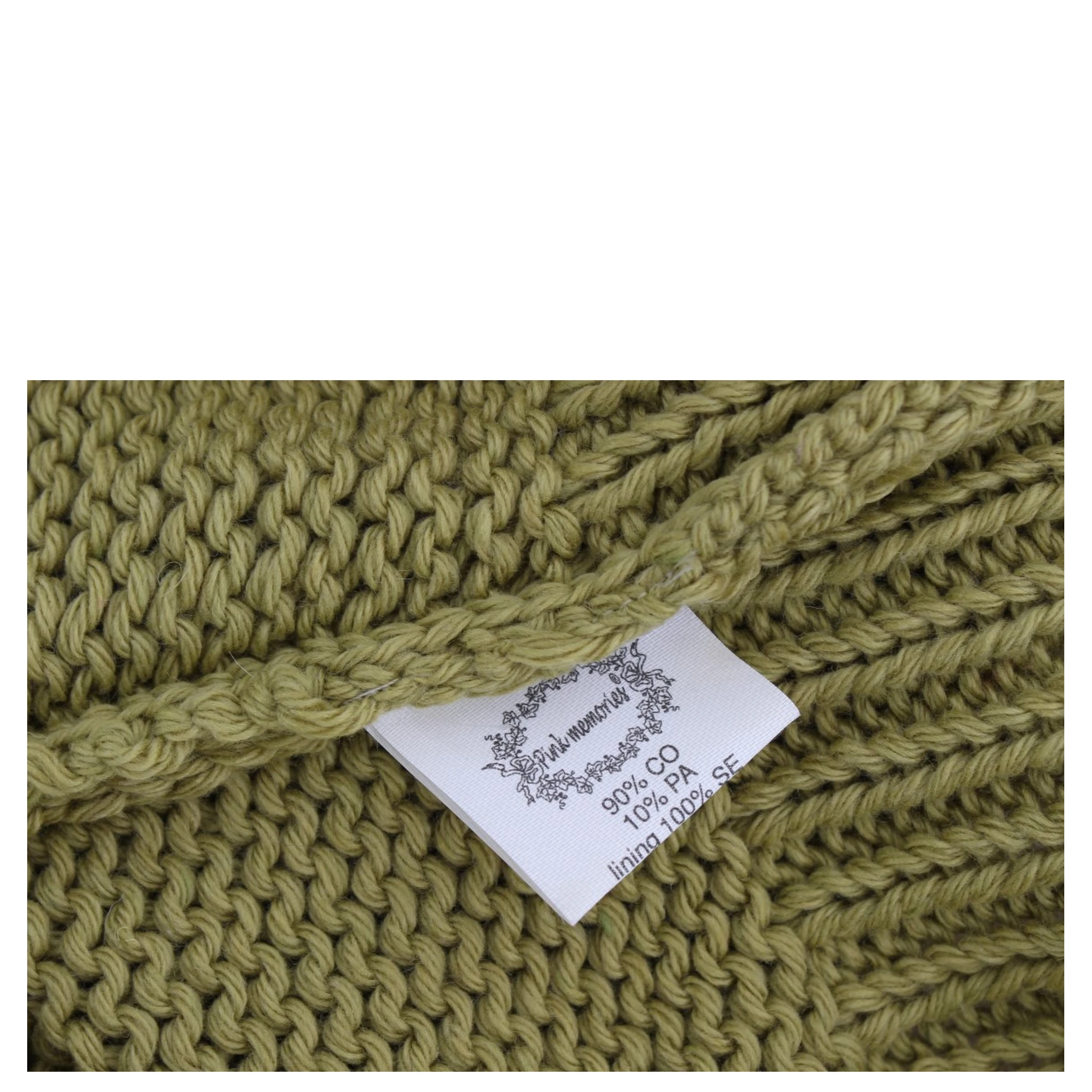 Green Cotton Blend Knitted Sleeveless Sweater