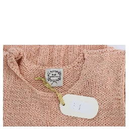 Pink Cotton Blend Knitted Sleeveless Sweater