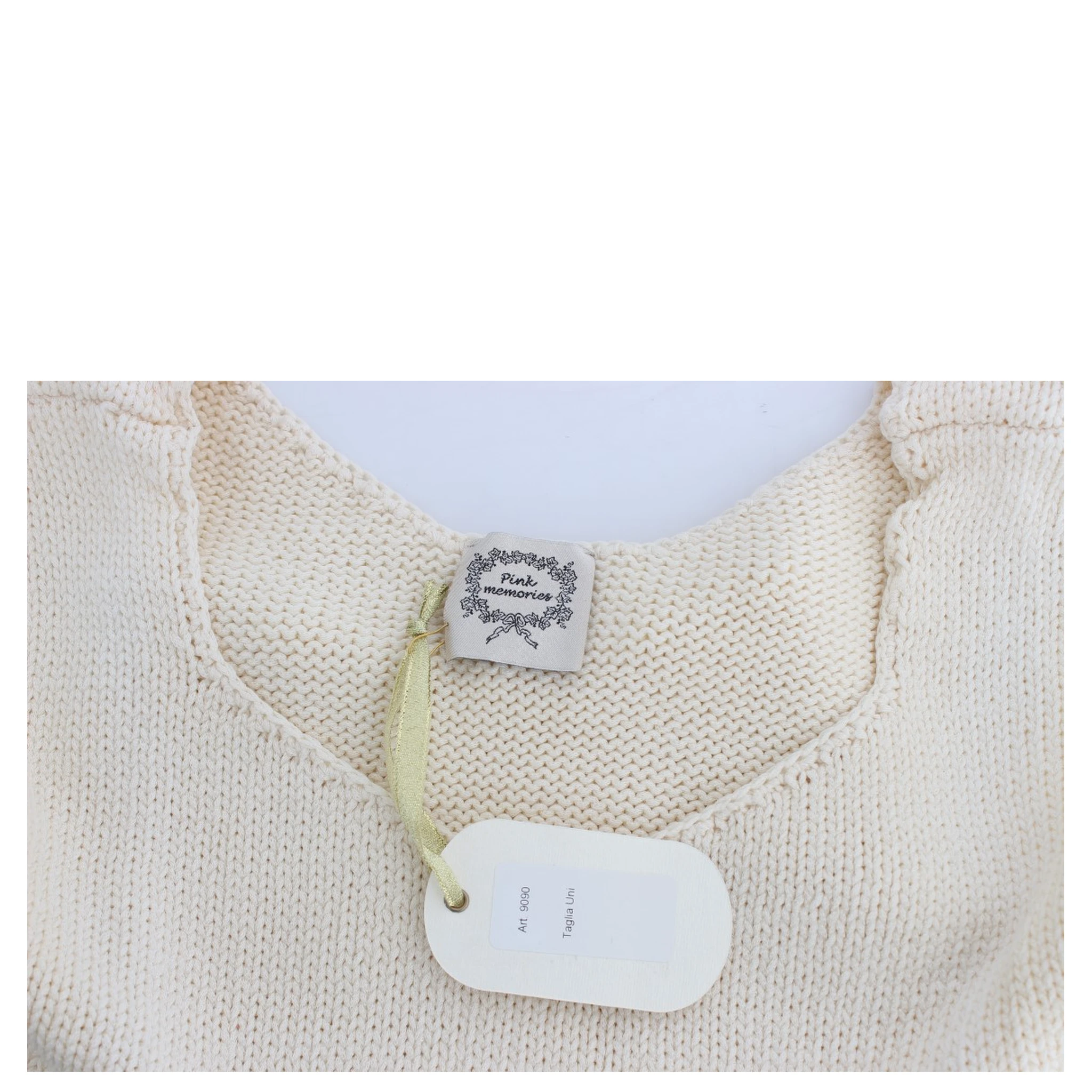 Beige Cotton Blend Knitted Sleeveless Sweater