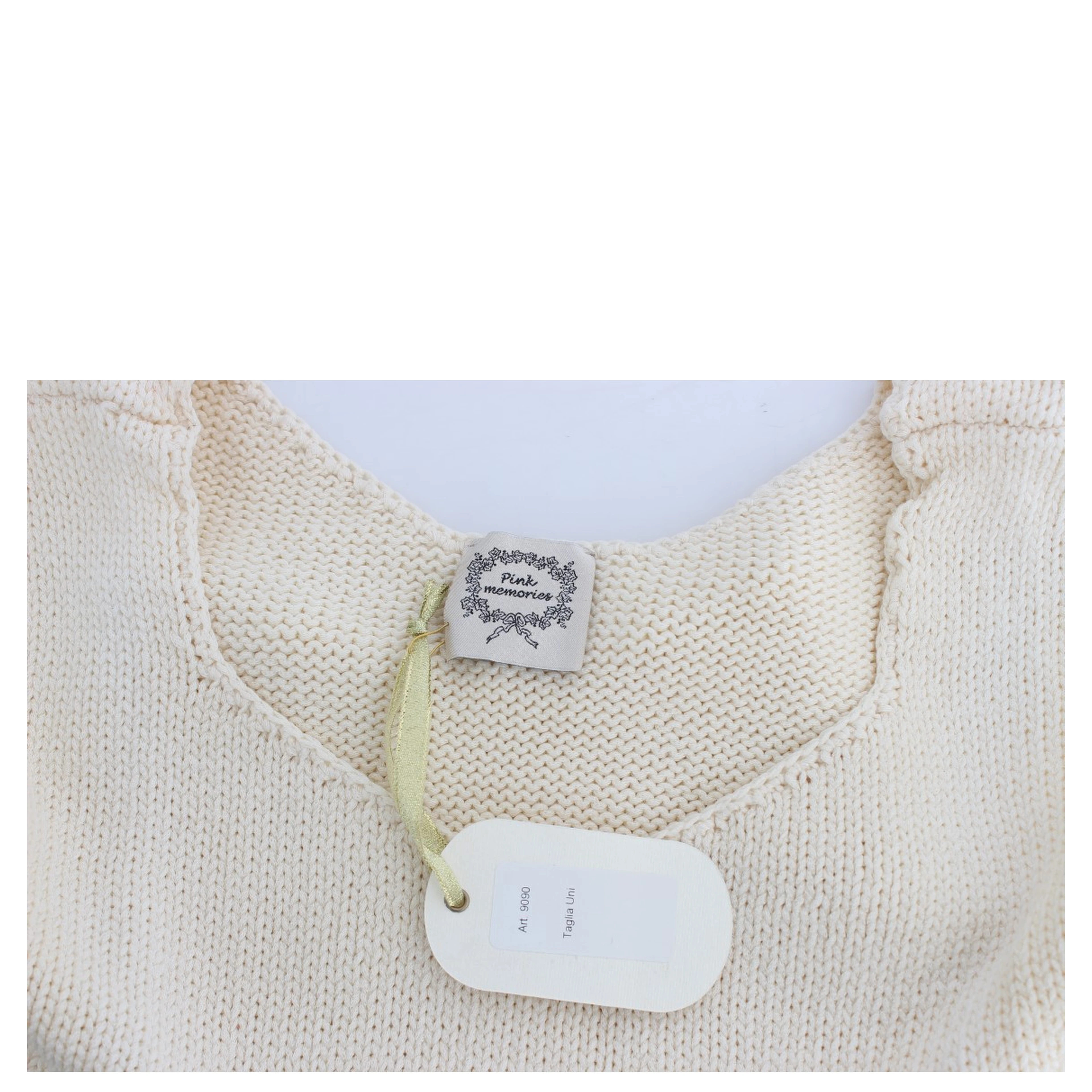 Beige Cotton Blend Knitted Sleeveless Sweater