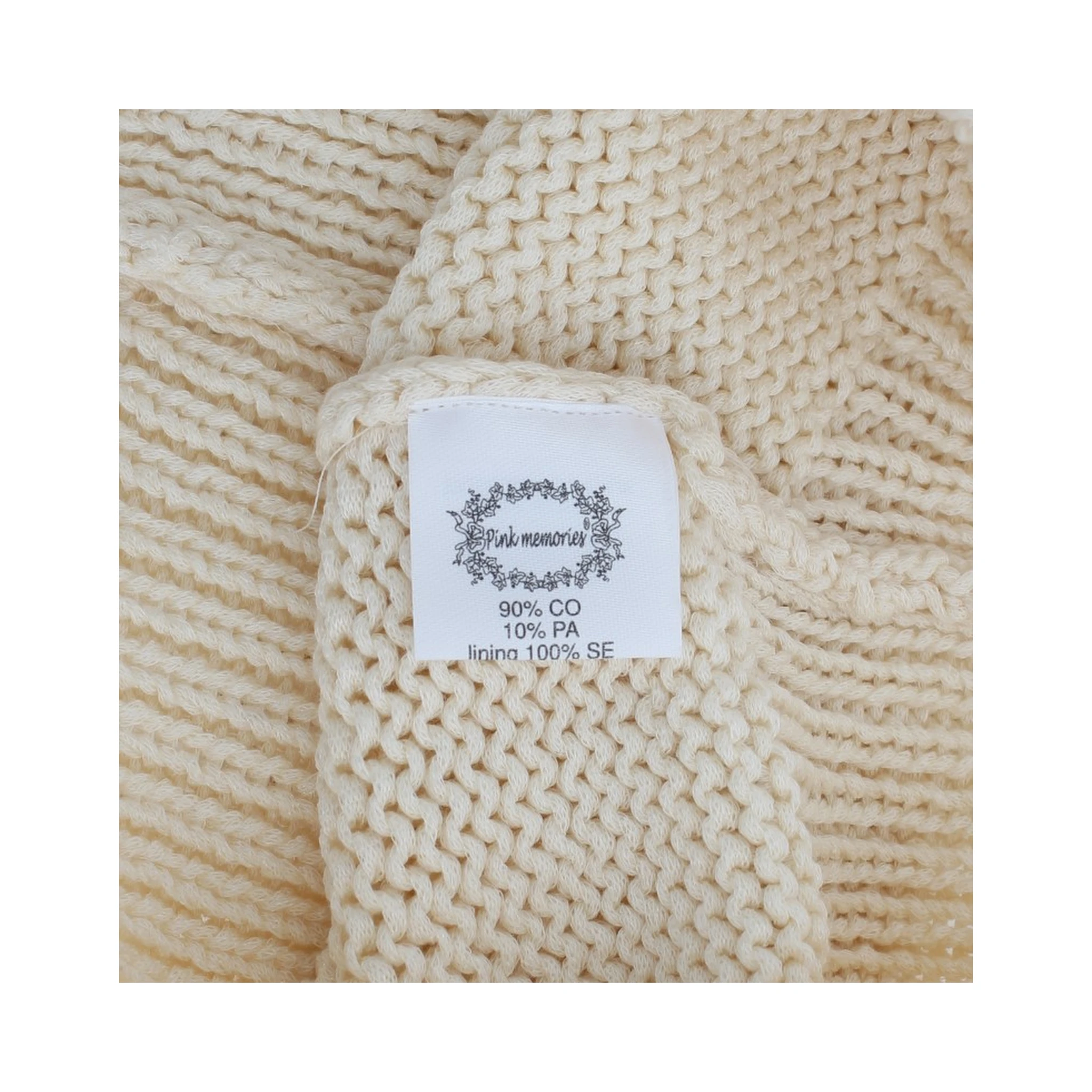 Beige Cotton Blend Knitted Sleeveless Sweater