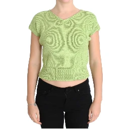 Green Cotton Blend Knitted Sweater