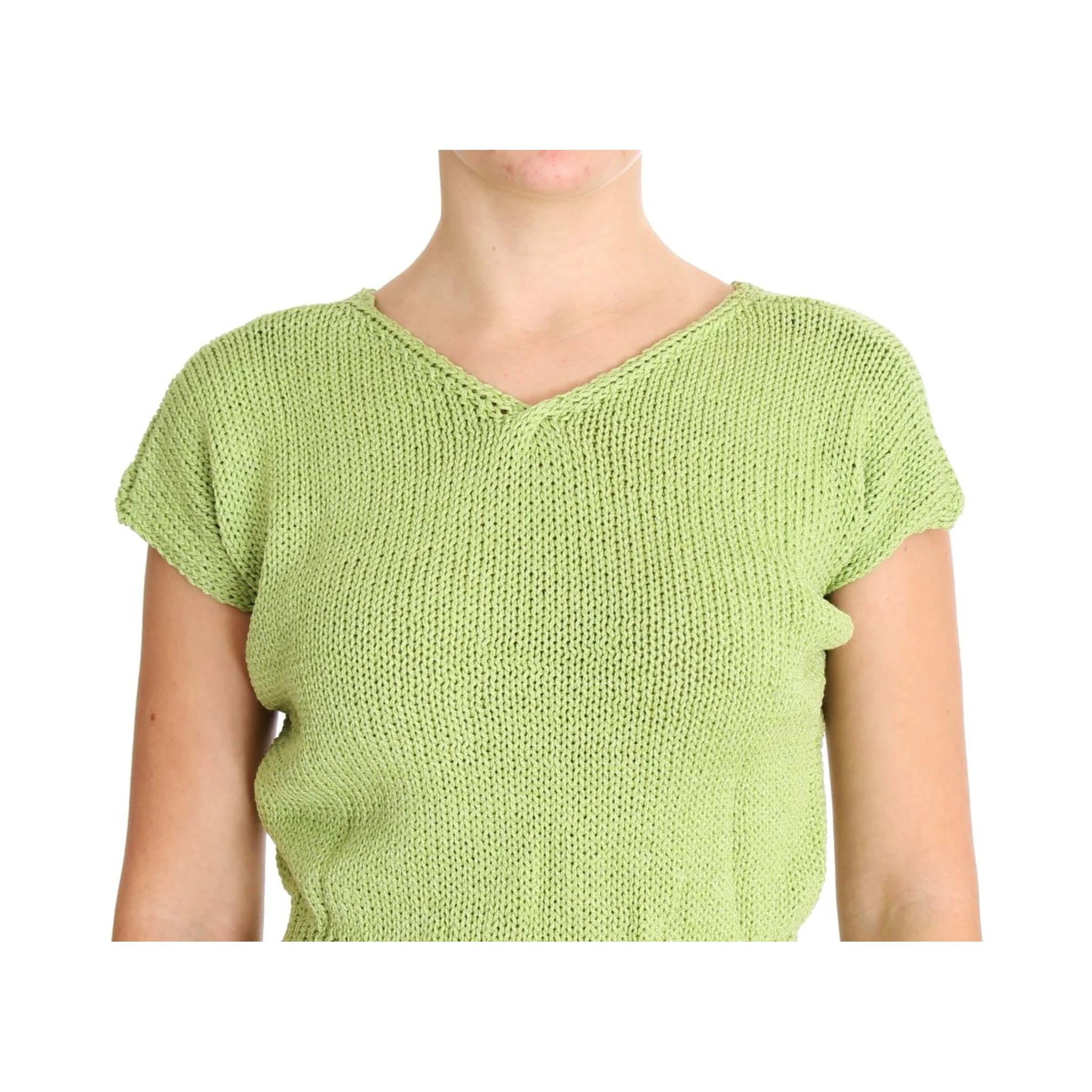 Green Cotton Blend Knitted Sweater