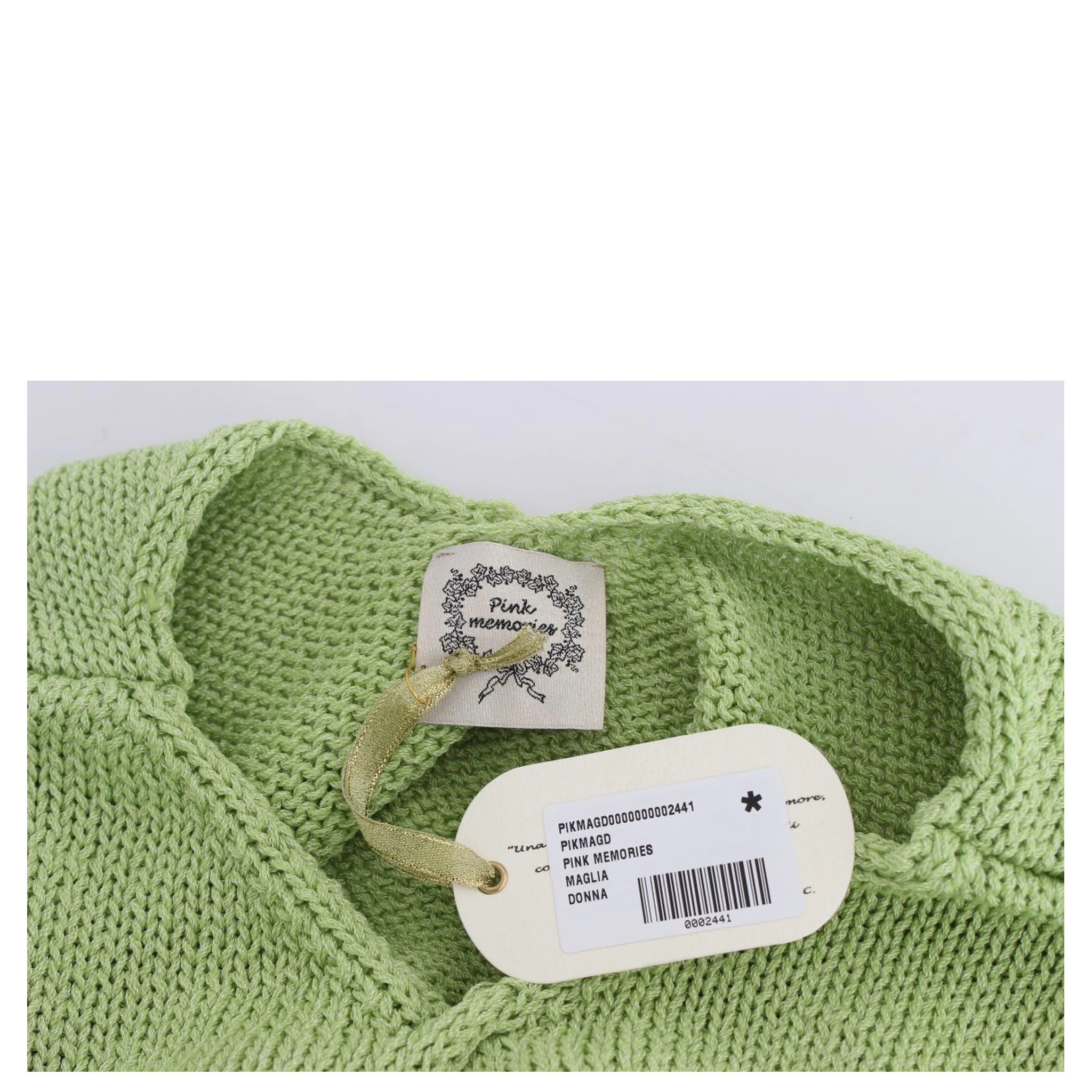 Green Cotton Blend Knitted Sweater