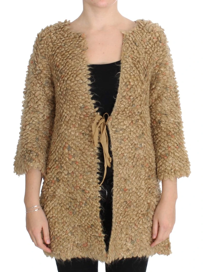 Beige Wool Blend Cape Sweater