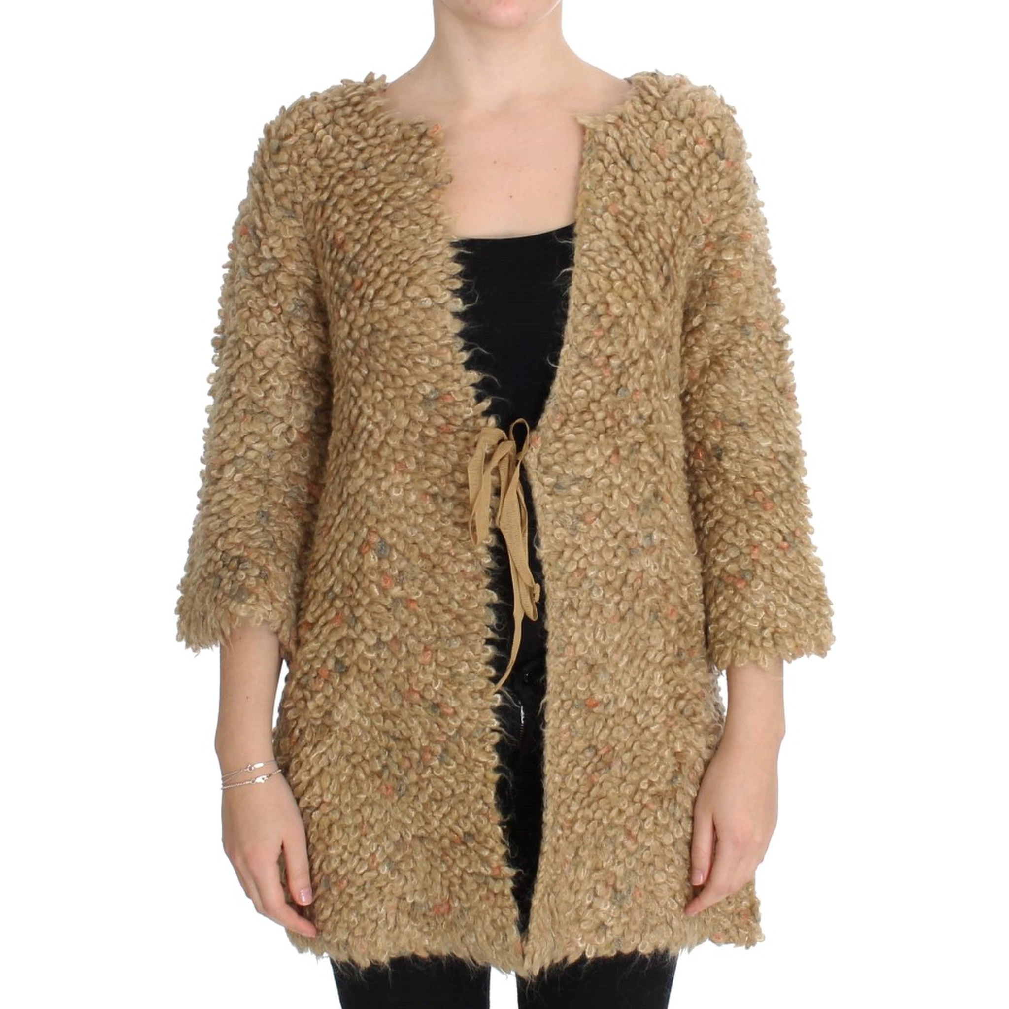 Beige Wool Blend Cape Sweater