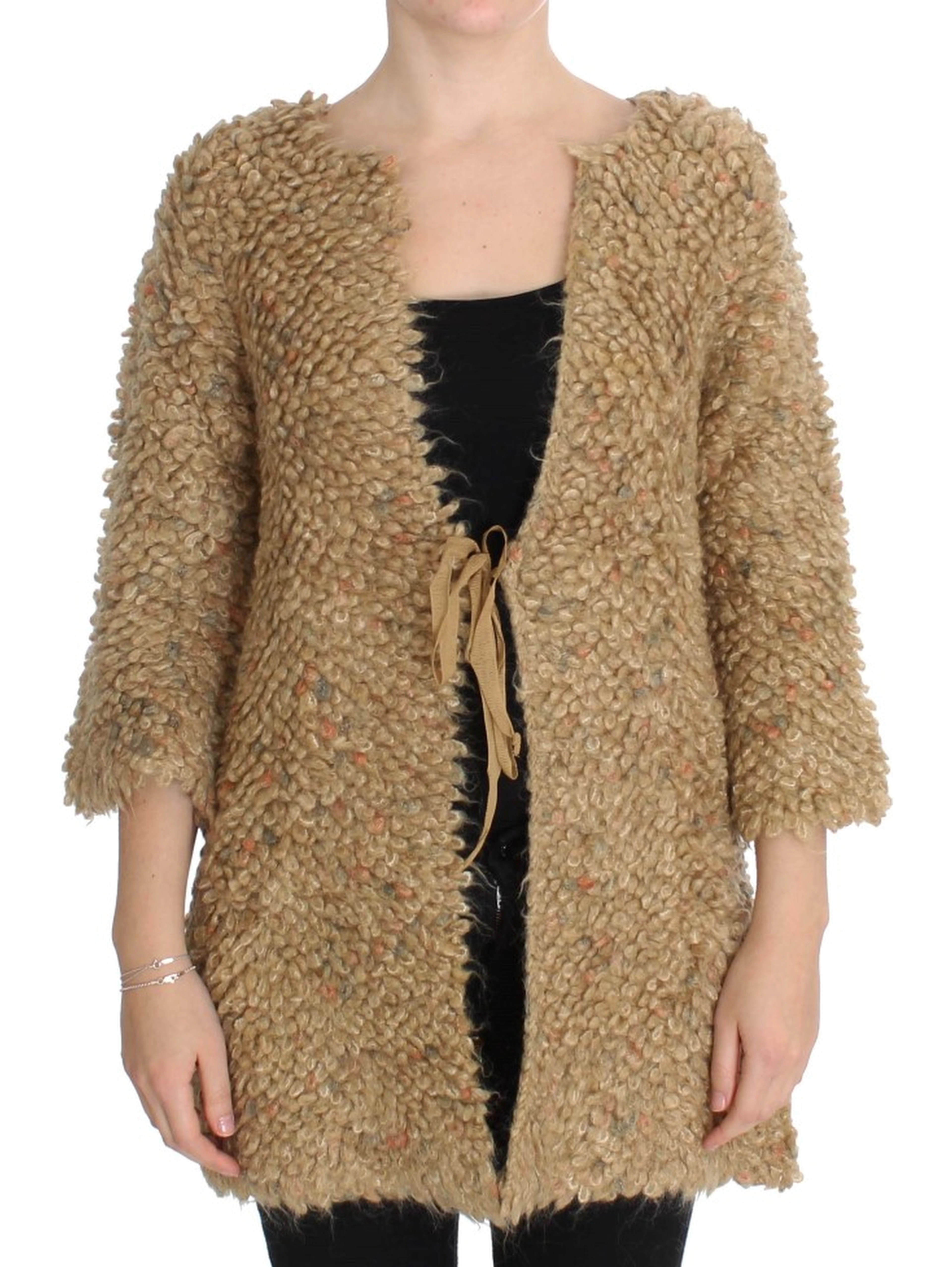 Beige Wool Blend Cape Sweater