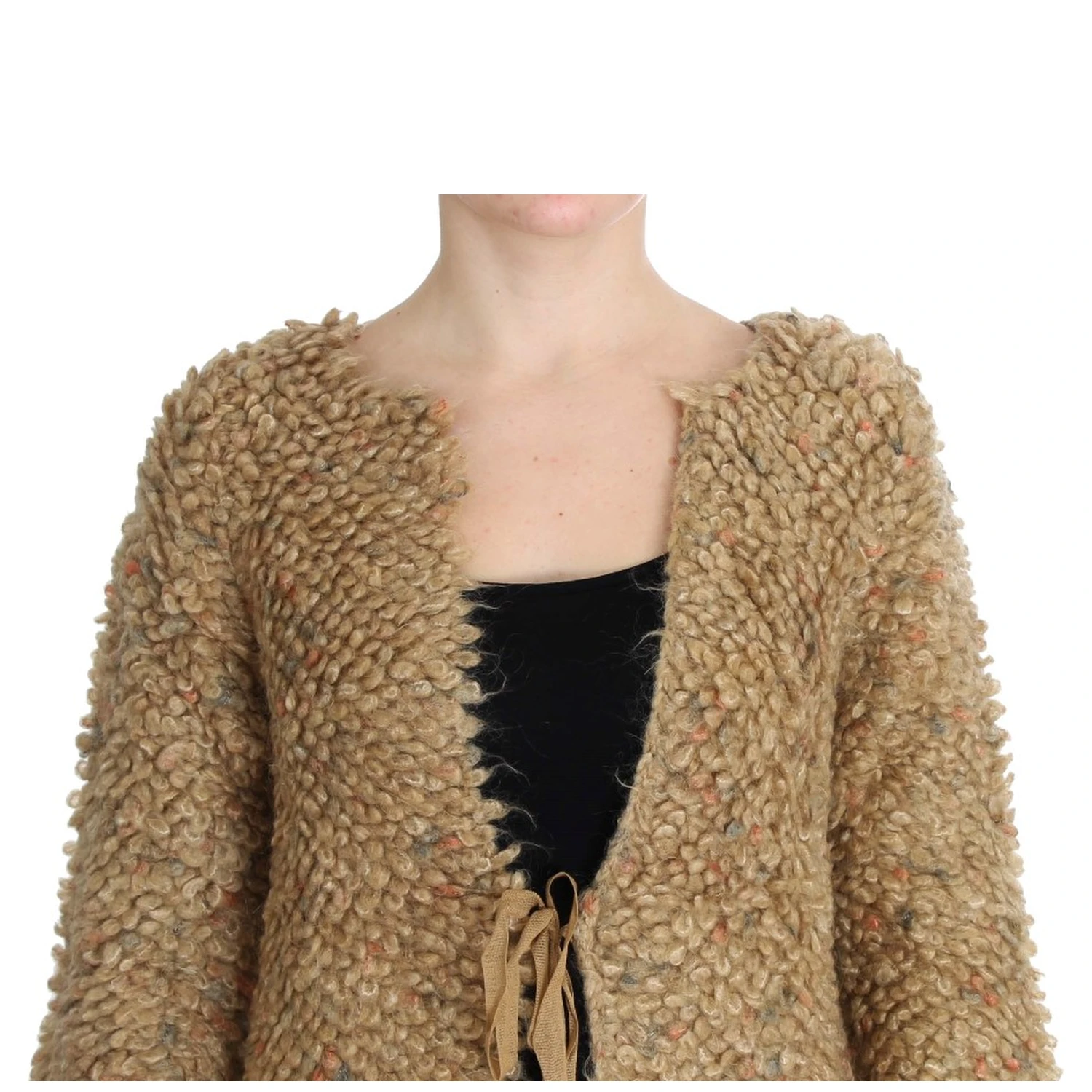 Beige Wool Blend Cape Sweater