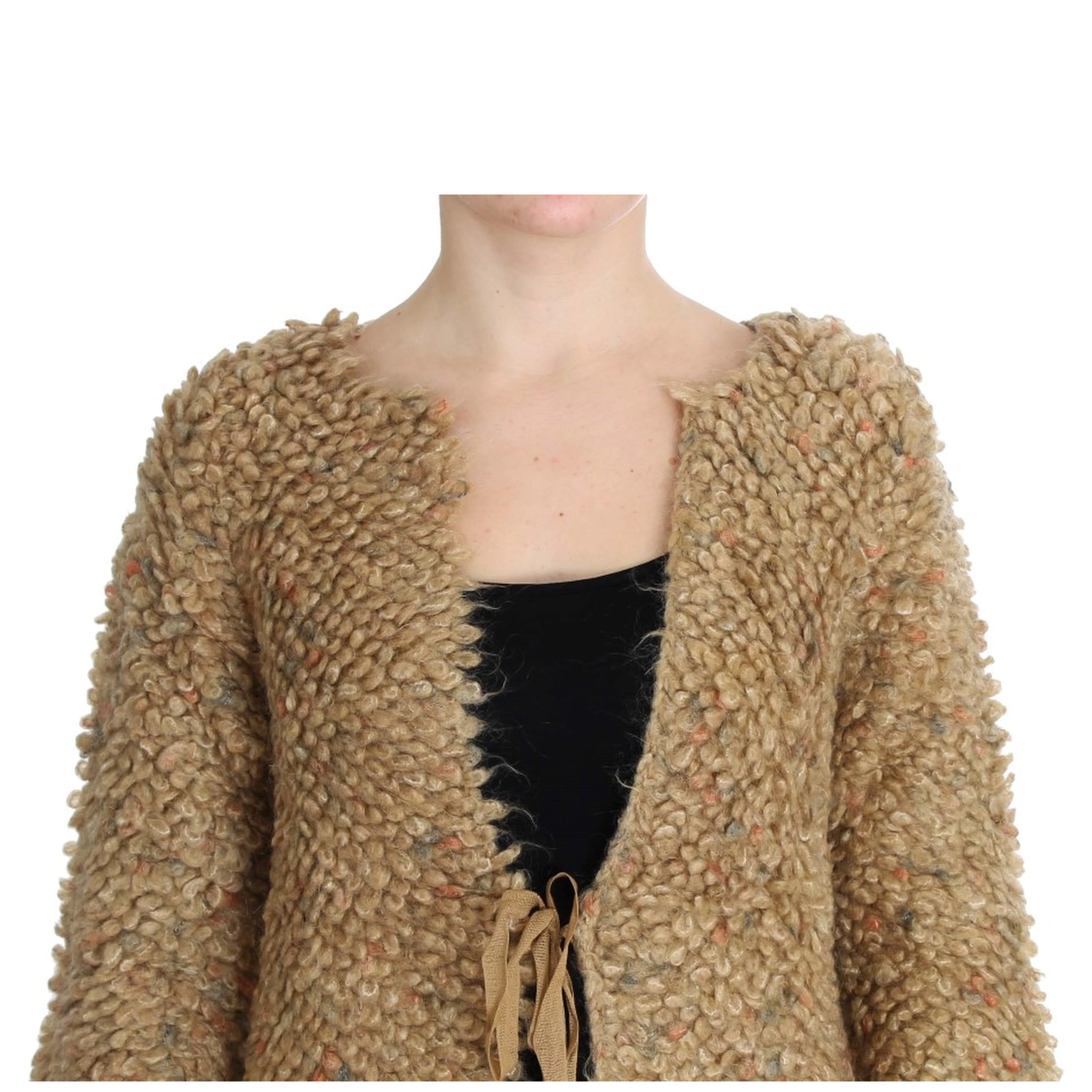 Beige Wool Blend Cape Sweater