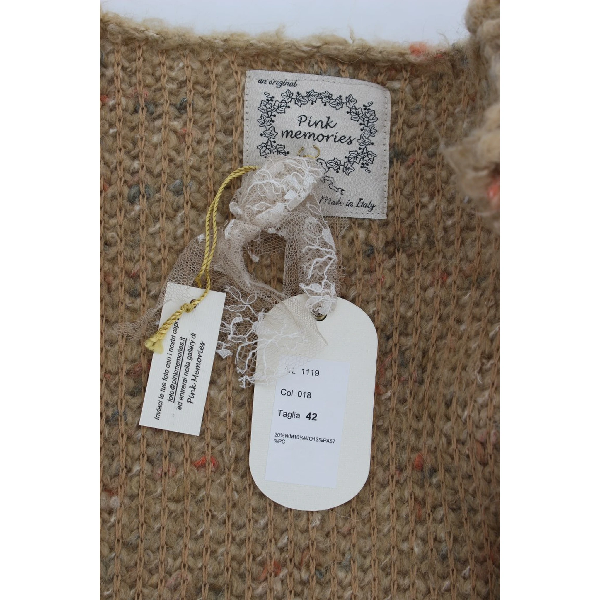 Beige Wool Blend Cape Sweater