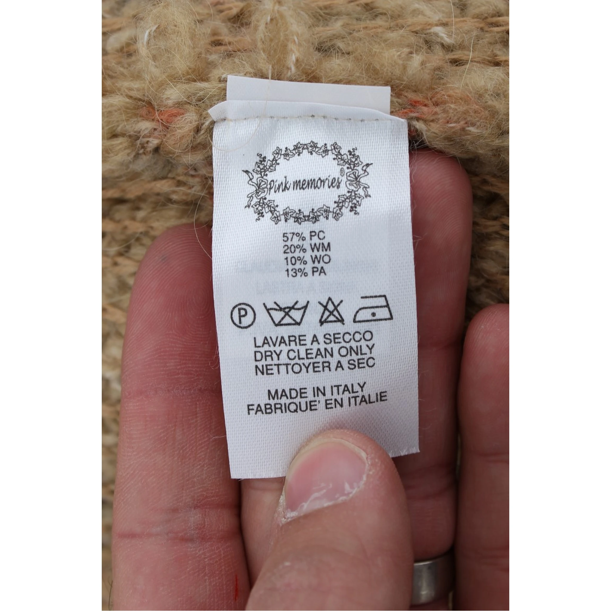 Beige Wool Blend Cape Sweater