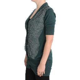 Green Lace Cotton Cardigan Sweater