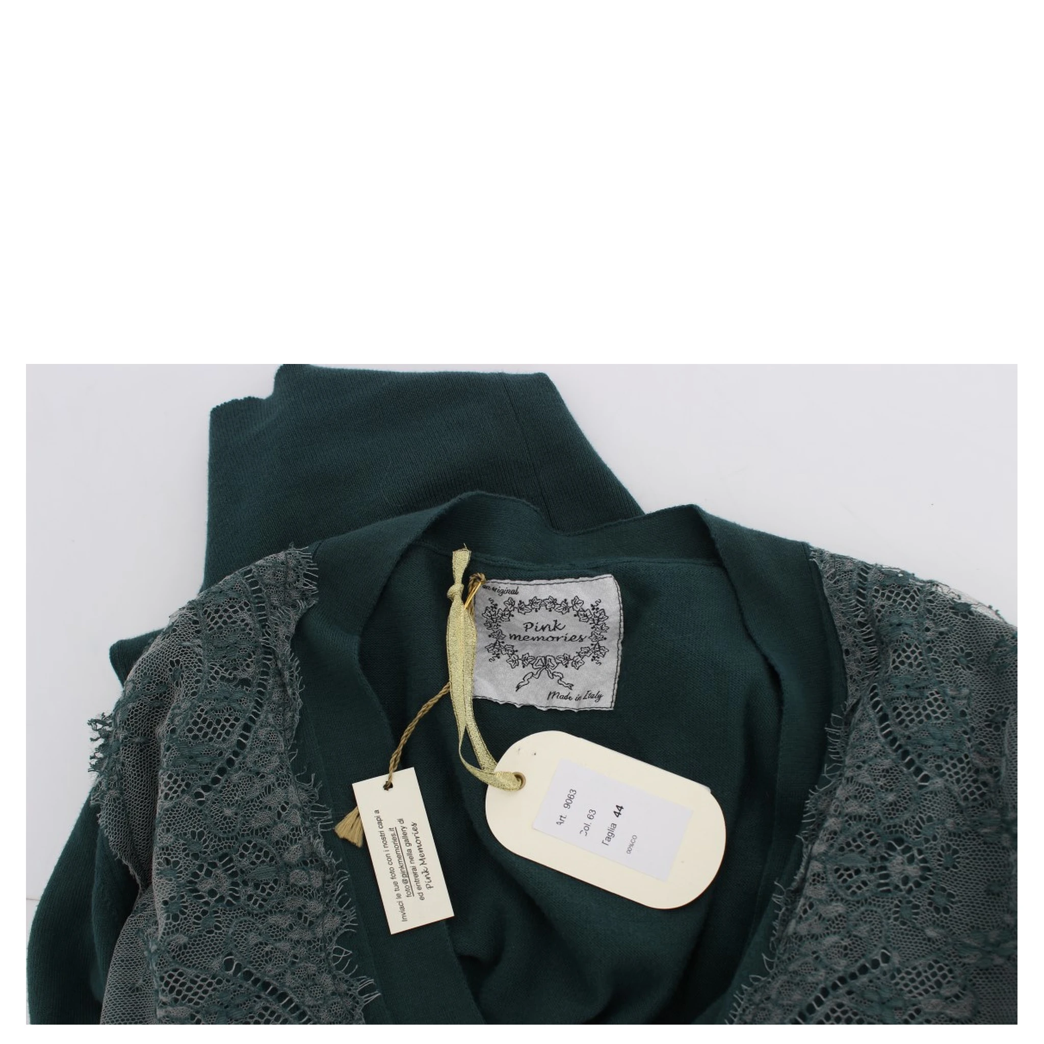 Green Lace Cotton Cardigan Sweater