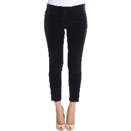 Purple Cropped Corduroys Jeans