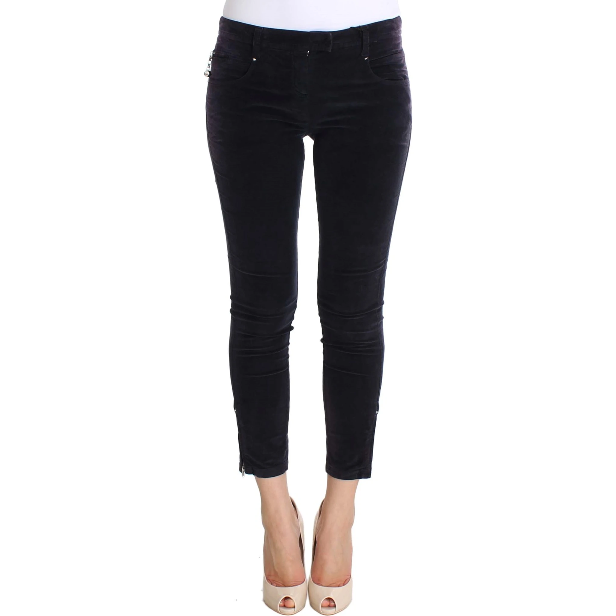 Purple Cropped Corduroys Jeans