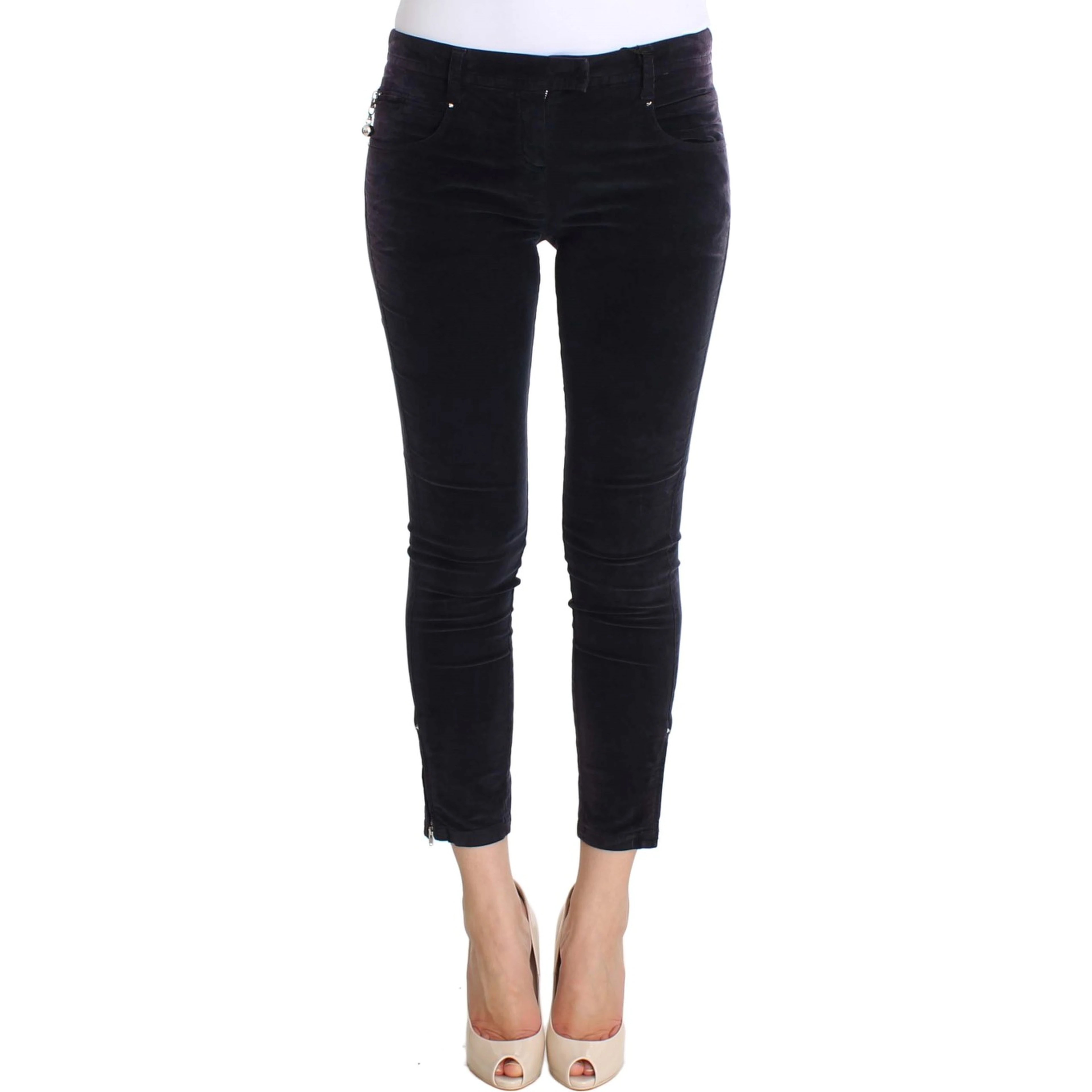 Purple Cropped Corduroys Jeans